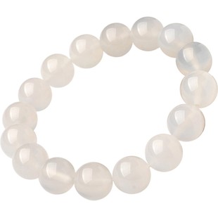 玛瑙手串东海水晶玉髓翡翠文玩宝玉石单散珠子绿黑黄红白玛瑙手链