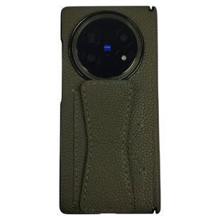 适用vivoxfold5手机壳真皮新款xfold3pro折叠屏保护套磁吸铰链中轴全包防摔插卡腕带支架保护壳商务时尚