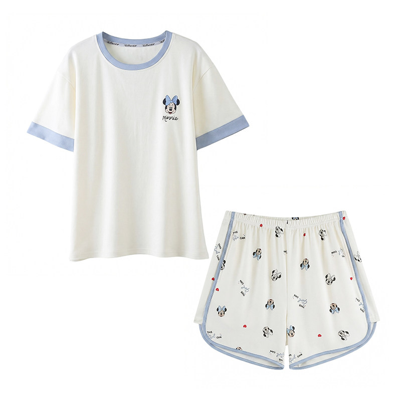 Disney/迪士尼天丝莱赛尔夏季短袖短裤带胸垫卡通外穿家居服0439
