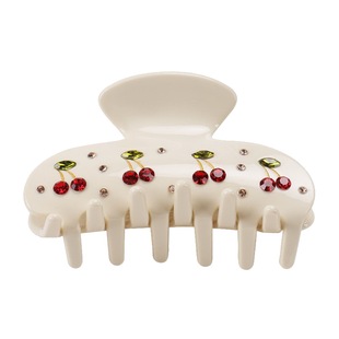 现货同款美国Emi Jay樱桃鲨鱼夹ins半扎发水钻发抓夹葡萄发爪夹卡