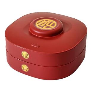 结婚糖果盒乔迁礼盒塑料双层客厅茶几干果盘零食收纳瓜子干果盒子