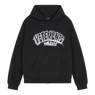 VETEMENTS男女款情侣连帽卫衣潮流字母印花宽松休闲通勤  301446