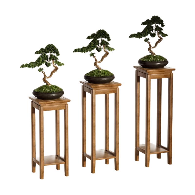 新中式楠竹花架绿植置物架收纳