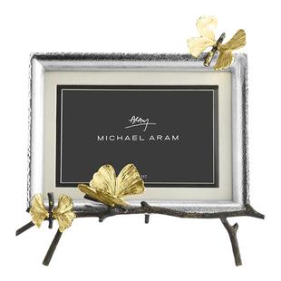 美国Michael Aram银色金属相框摆台创意婚礼照片相框艺术摆件7寸