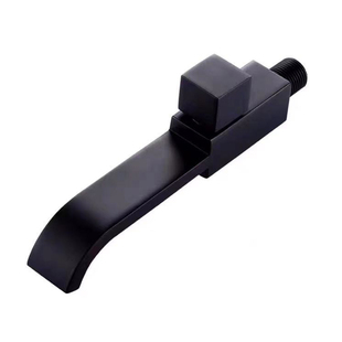 全铜单冷入墙式水龙头黑色家用面盆快开龙头卫生间洗脸盆加长水嘴