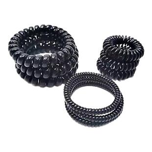 高弹电话线发圈女粗款韩国扎头发头绳简约发绳黑色皮筋电线圈头饰