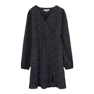 MOUSSY 优雅淑女波点茶歇裙捏褶连衣裙028HS930-0040