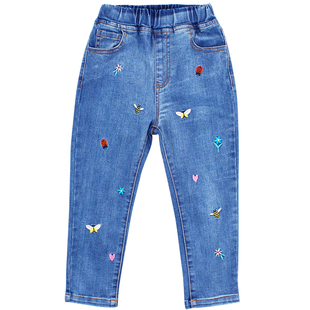 女童牛仔裤2025新款秋装中小童儿童弹力长裤春秋女孩洋气裤子单裤