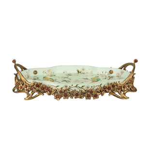 卡斯特兰高档轻奢托盘客厅茶几家用酒具收纳盘茶盘装饰摆件C5256