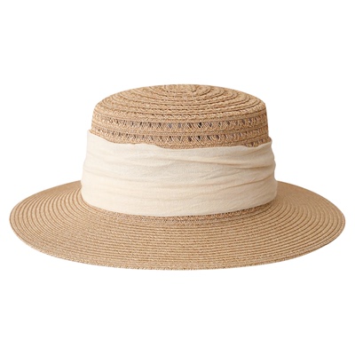 法式优雅镂空大檐防晒草帽女