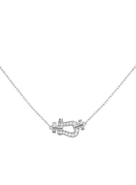 韩秀娜马蹄扣项链女小号满钻锁骨链轻奢时尚百搭设计师网红同款