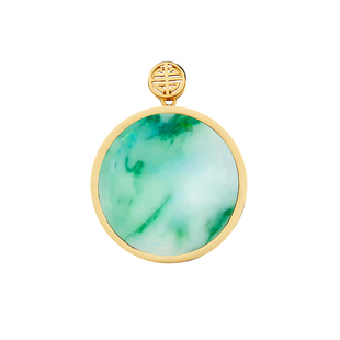 S925纯银无事牌吊坠空托镶嵌翡翠玉石古法银鎏金空托 28*28 22*22