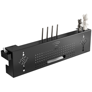 加长路由器收纳盒壁挂式电视机机顶盒放置架插座光猫wifi置物架