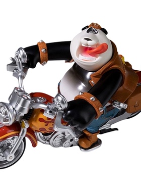 欢喜小将熊猫限量款国潮收藏手办 心存阳光《诗和远方》 潮玩桌摆