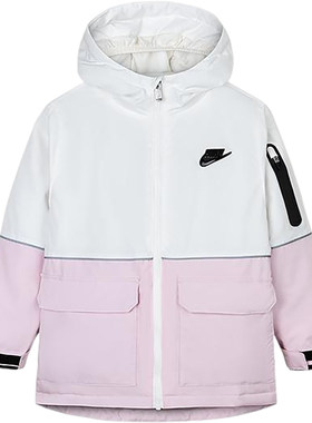 Nike/耐克正品2025新款大童时尚保暖连帽棉服NY2442024GS-004