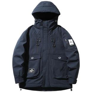 新国标90灰鸭绒羽绒服男士宽松大码冬季新款保暖加厚户外工装外套