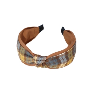 巧克力棕色~发箍头箍日韩学院风复古发卡减龄格子发饰头饰百搭