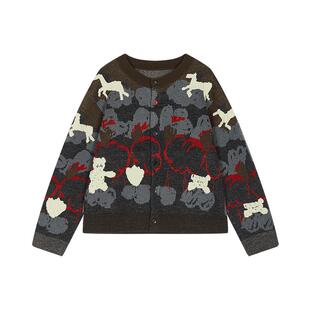 新款江南布衣童装绒感开衫针织衫25秋男女童jnbybyjnby1P9313500