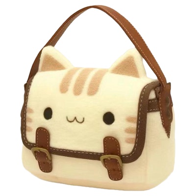 猫咪小方包卡通毛毛玩偶包毛绒绒包女创意可爱学生百搭背包手拿包