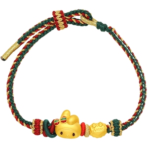 潮宏基三丽鸥黄金手链足金手链手饰5D硬金珐琅酷洛米圣诞礼物 X