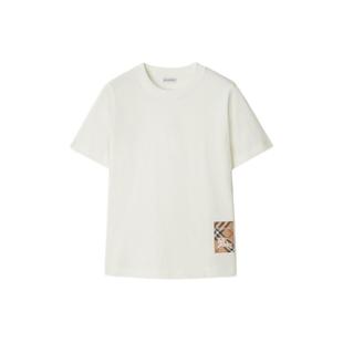 【24期免息】BURBERRY 女装 格纹标签棉质 短袖T 恤衫 多色
