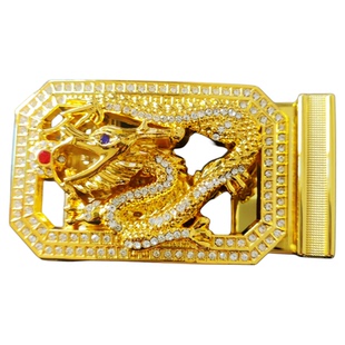 皮带扣头自动扣无带身镶钻男士腰带头生肖裤带卡扣马本命年替换扣