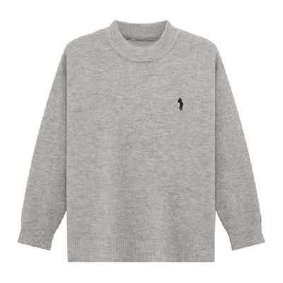 左西男童纯色加厚针织衫冬装毛衣