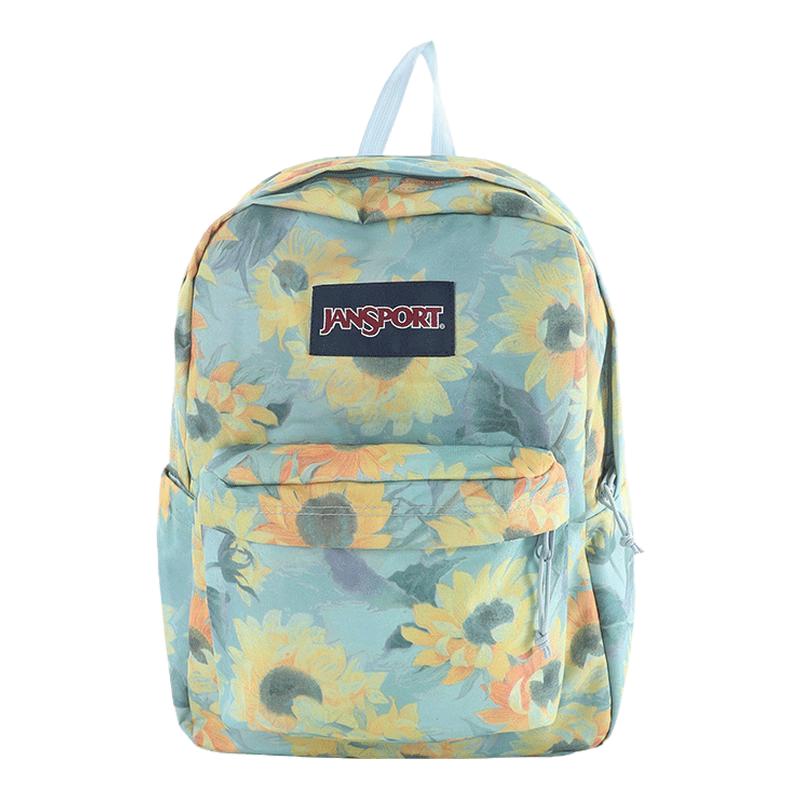 JanSport25年新款向日葵輕便學(xué)生背包時尚印花雙肩包大容量通勤包