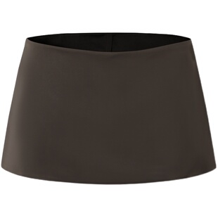 PEMPL半身裙女春夏新款绸缎感一字裙双色显瘦百搭短裙高腰a字裙子