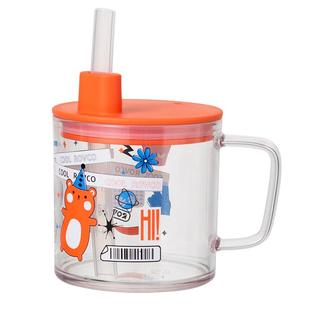 日康儿童牛奶杯吸管杯婴儿6个月以上学饮杯带刻度宝宝喝水米糊杯