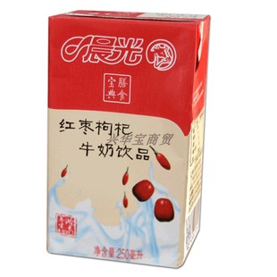超值250ML*16晨光牛奶红枣枸杞奶学生早餐奶整箱全脂甜奶礼盒送礼