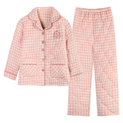 【浪莎】三层夹棉加绒睡衣女冬季