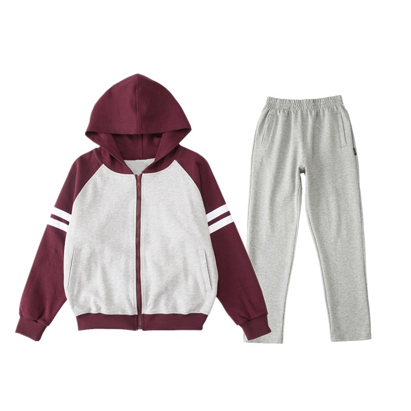 枣红藏青浅灰色高中生英伦风校服