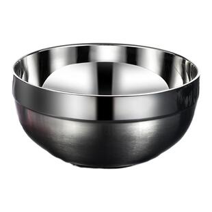 304不锈钢双层碗家用食堂汤盆防烫碗儿童隔热碗成人饭碗汤面碗