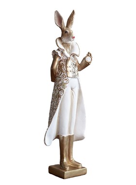 欧式复古礼服兔子客厅装饰摆件