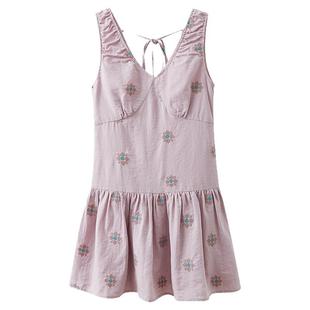 【清仓秒杀】夏韩系独特别致裙子气质小个子设计感无袖v领连衣裙