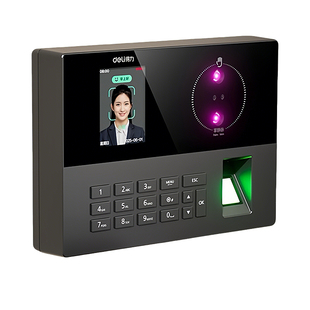 得力人脸指纹识别考勤机AH23掌静脉识别打卡机上下班签到器刷脸指纹机无需网络自动生成报表自定义个性问候语