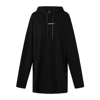 UPON PRO年字母印花连帽卫衣休闲时尚中长款宽松版外套女