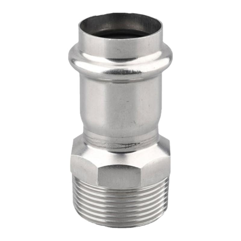 304薄壁不锈钢欧标双卡压外丝直通接头饮用水给水钢管配件316L