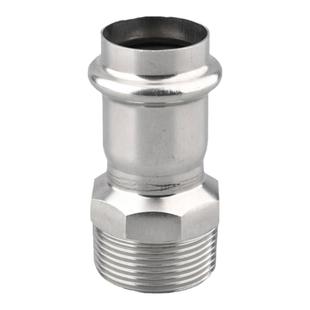 304薄壁不锈钢欧标双卡压外丝直通接头饮用水给水钢管配件316L