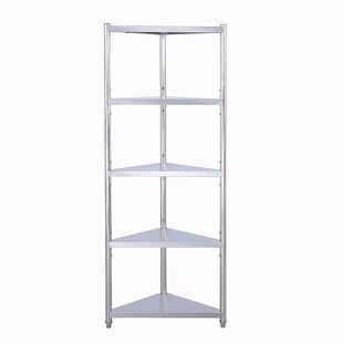 不锈钢厨房三角形置物架转角储物架落地多层板面放锅架子收纳盆架