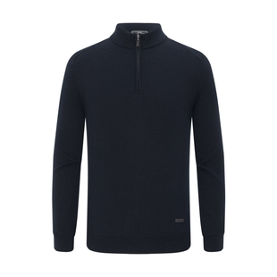 【抗静电】EMZ鄂尔多斯25冬季5A抑菌羊绒混纺半拉链羊毛衫毛衣男