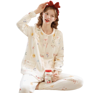 家时光月子服空气棉秋冬纯棉产后保暖孕妇睡衣哺乳衣春秋季待产服