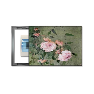 花卉电表箱装饰画中古风复古配电箱挂画高级感遮挡电表箱盒免打孔