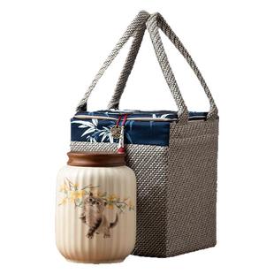 陶瓷茶叶罐中式高档密封茶罐防潮储存罐礼盒包装空盒子通用可定制