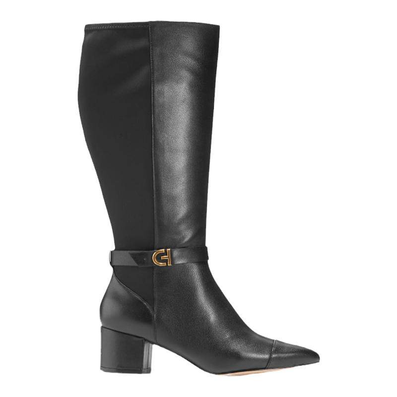 Cole Haan/可汗女高跟鞋粗跟长靴尖头秋冬皮质百搭时尚保暖W28933