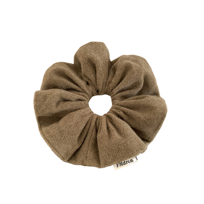 韩国简约咖色毛呢大肠发圈女秋冬