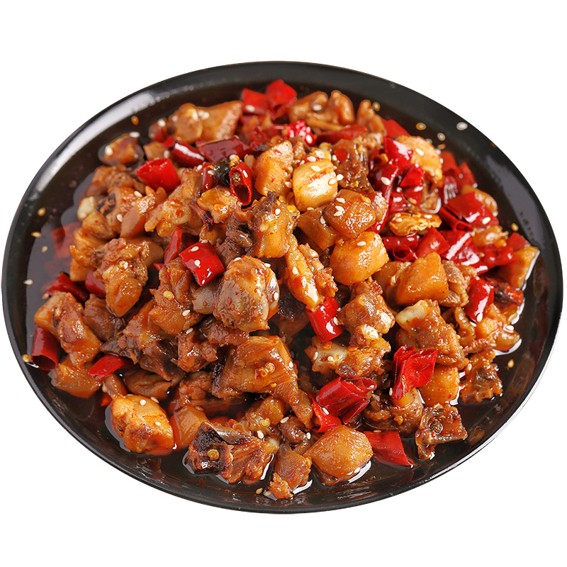 辣子鸡丁冷吃麻辣鸡肉零食筋辣子鸡