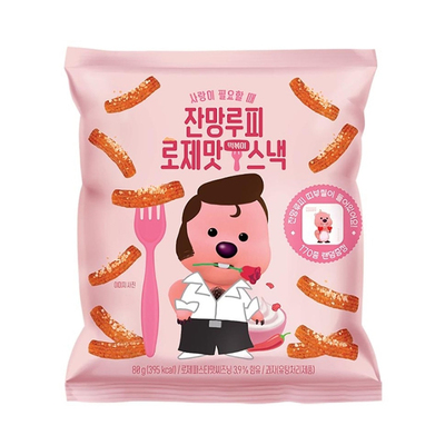 2袋包邮 韩国CU便利店 loopy露比玫瑰味辣炒年糕条脆条米果条零食