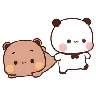 一二布布熊猫可爱卡通贴纸车贴卧室墙面遮丑自粘防水行李箱贴纸